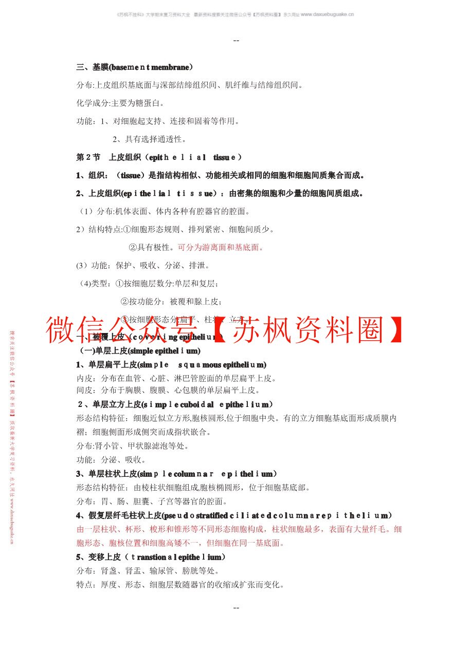 人体组织解剖学